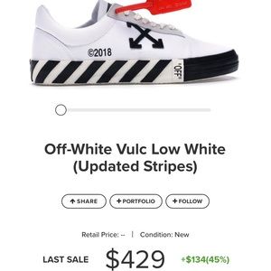 Off White Vulc Lows(Updated Stripes)